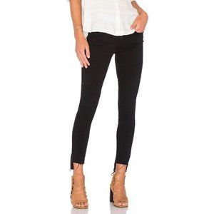 Frame Womens Le Skinny de Jeanne Jeans Raw Stagger Mid Rise Crop Black size 25